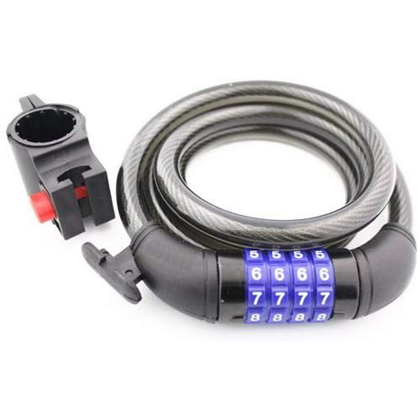 Cable Lock Bike Bicycle Light Anti Theft Cycling Combination 47" Digit Security
